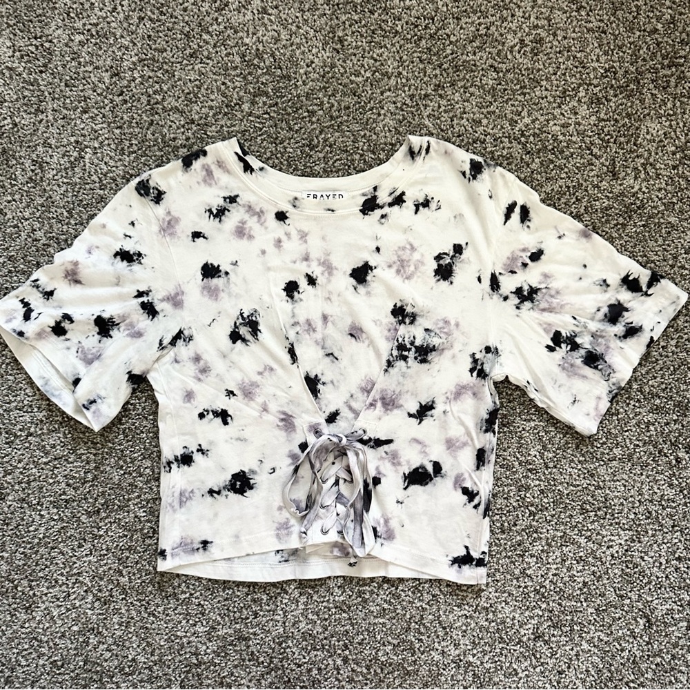 Women’s Tie-Dye Style T-Shirt with Corset Detail